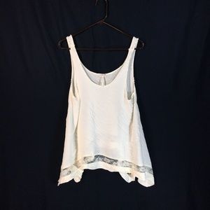 Free People White Cami Tank with Lace
